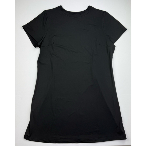 HALARA Round Neck Short Sleeve Solid Mini Casual Tee Shirt Dress Black XL NWOT - Picture 6 of 9